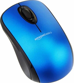 AmazonBasics Kabellose Maus blau, USB (MGR0975T-G49L)