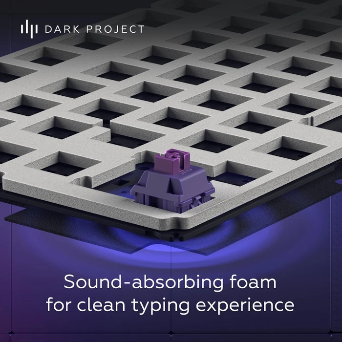 Dark Project ALU87B Celestial Gaming Keyboard, violett, LEDs RGB, g3ms Voidstone Silent, USB, US