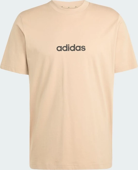 adidas Essentials Linear Single Jersey T-Shirt kurzarm warm sandstone/black (Herren)