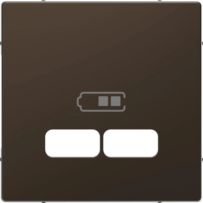 Merten System Design Zentralplatte für USB Ladestation-Einsatz, Moccametallic