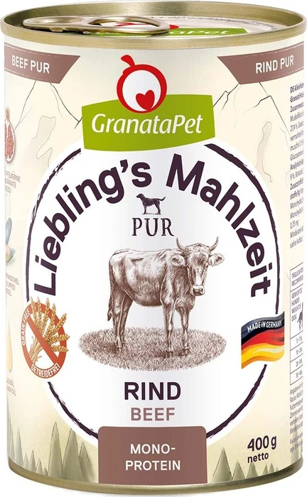 GranataPet Liebling's Mahlzeit Rind PUR, 2.40kg (6x 400g)