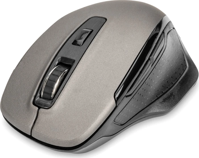 Digitus Ergonomic Wireless Optical Mouse, 6 Tasten, grau/schwarz, USB