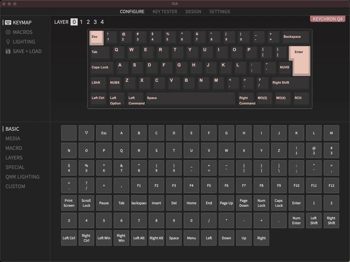 Keychron Q4, 60% Layout, LEDs RGB, Carbon Black, Gateron G Pro RED, USB, DE