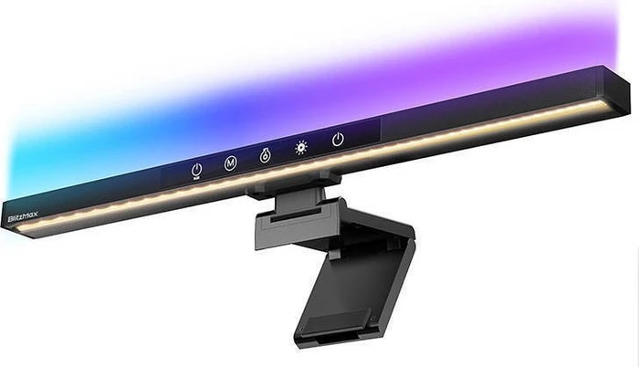 BlitzWolf RGB-Monitor LED-Lampe, LED-Lampe für Monitore, dimmbar, schwarz, USB