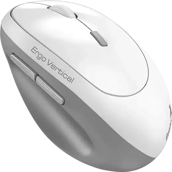 Genius Ergo 8350S Wireless Vertical Ergonomic Silent Mouse weiß/grau, USB/Bluetooth