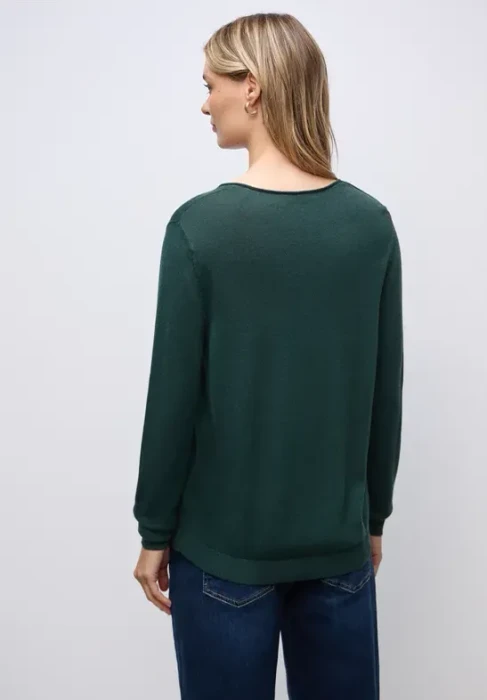 Street One V-Neck Pullover deep teal green (Damen)