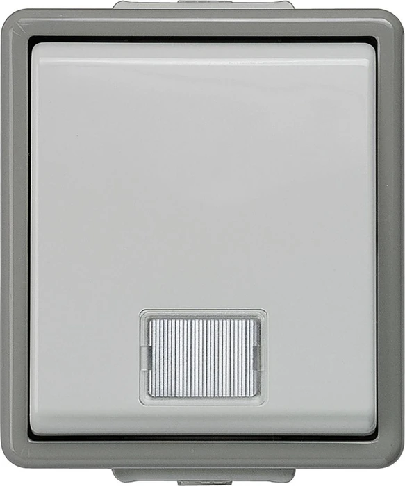 Siemens Kontrollschalter 5TA4700 | Aufputz IP44 | 1-polig | Kontrolllampe | 10A 250V | Fenster | grau/dunkelgrau Image