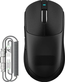 Attack Shark X8 Plus Tri-mode Wireless Gaming Mouse, schwarz, inkl. Grip Tape & C06 Ultra LED Kabel, USB/Bluetooth