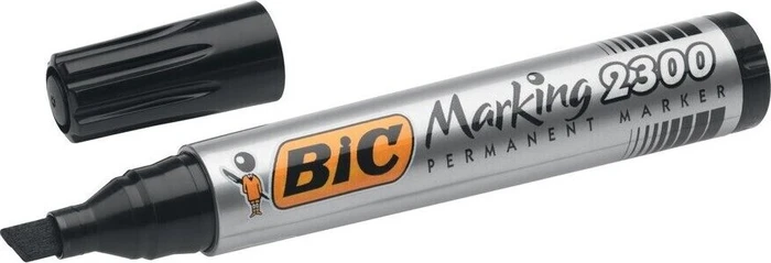 BIC Marking 2300 ECOlutions Permanentmarker Keilspitze 3.7-5.5mm schwarz, 24er-Pack, Box
