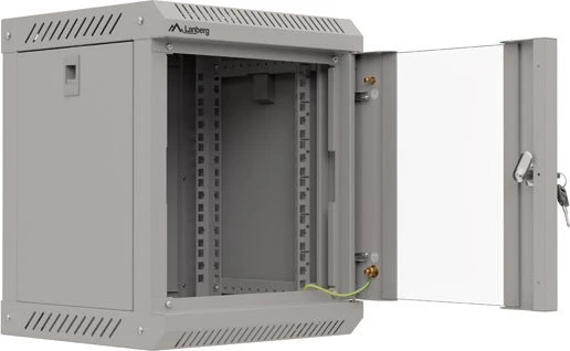 Lanberg WF11 Series 10" Rack Wandschrank 6HE, hängend, Flatpack, Glastür, IP20, RAL 7035, 300mm tief