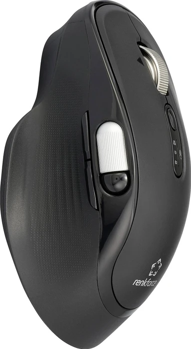 Renkforce RF-WM-220 Wireless Ergonomic Mouse mit zwei Scrollrädern schwarz, USB/Bluetooth