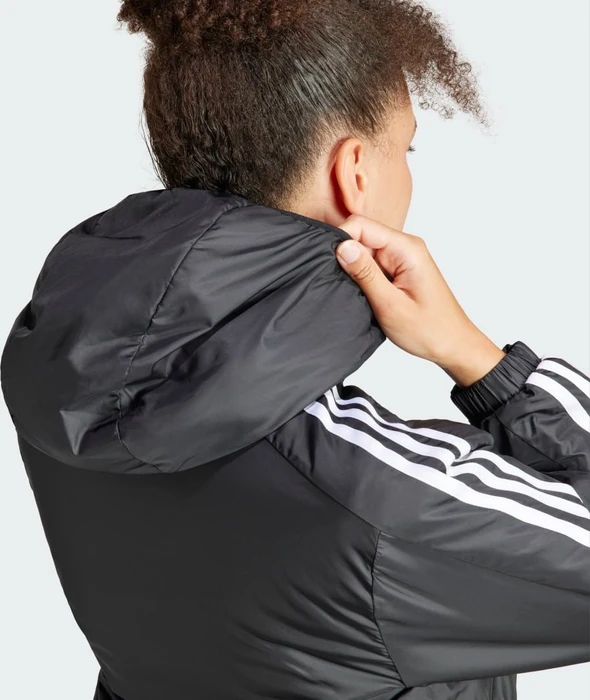 adidas Essentials 3-Streifen Insulated Hooded Jacke schwarz (Damen)