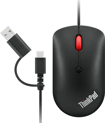 Lenovo ThinkPad USB-C Wired Compact Mouse Raven Black, USB