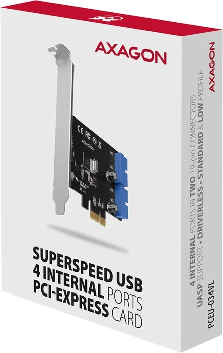 Axagon 2x USB 3.0 Header, PCIe 2.0 x1