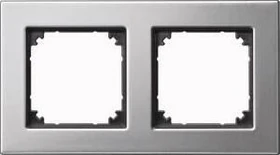 Merten System M M-Plan-Metallrahmen 2fach, platinsilber