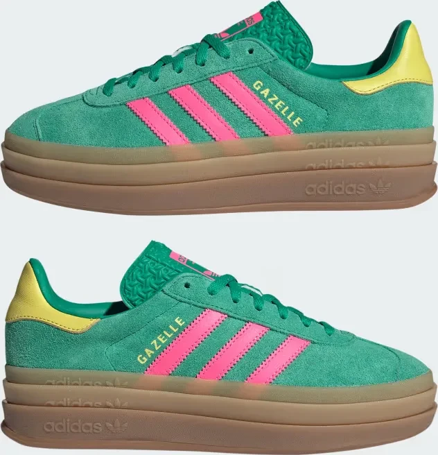 adidas Gazelle Bold court green/lucid pink/pure sulfur (Damen)