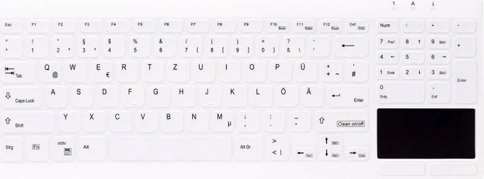 Cherry AK-C7412F-F Medical Keyboard Compact Wireless, weiß, mit Touchpad, USB, ND