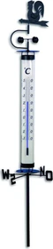 TFA Dostmann Solino Gartenthermometer mit Wetterhahn und Windrad, analog