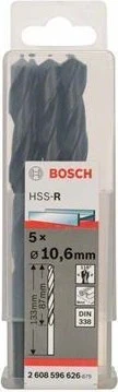 Bosch Professional HSS-R Spiralbohrer, 10.6x87x133mm, 5 Stück