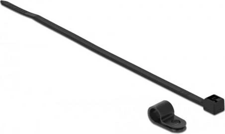DeLOCK Befestigungsschelle 6.4mm mit Kabelbinder, 3.6mm, 200mm, schwarz, 10 Stück