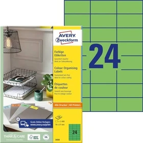 Avery-Zweckform Ordneretiketten, 70x37mm, grün, 100 Blatt (2400 Etiketten)