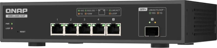 QNAP QSW-L3200 Desktop 10G Managed Switch, 4x RJ-45, 1x RJ-45/SFP+