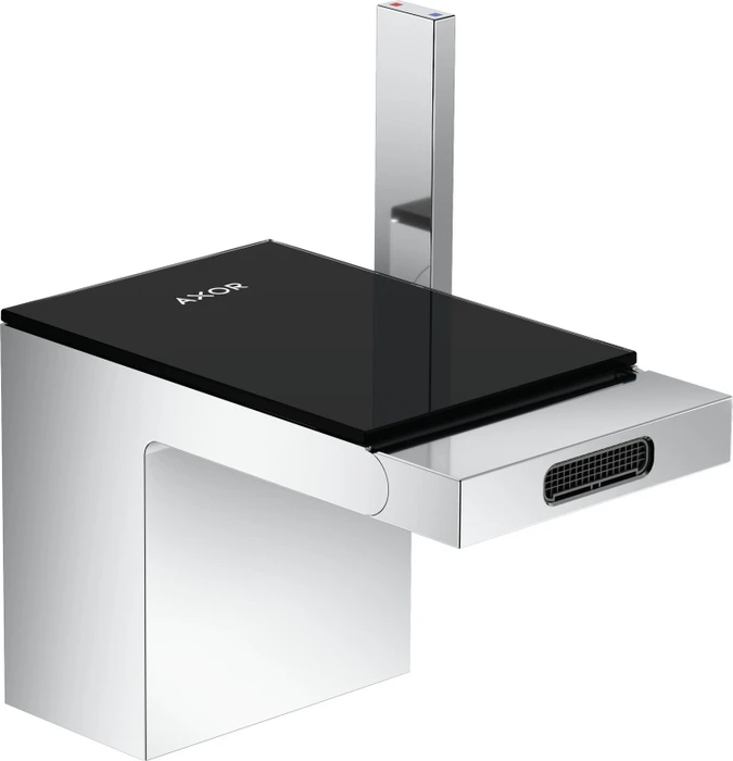Hansgrohe Axor MyEdition Einhebel-Bidetmischer mit Push-Open Ablaufgarnitur chrom/schwarzglas