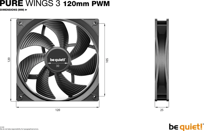 be quiet! Pure Wings 3 PWM, 120mm