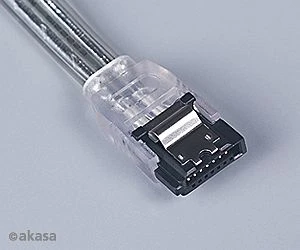 Akasa Silver SATA Kabel 0.45m gerade mit Arretierung