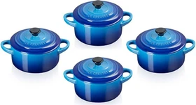 Le Creuset Mini-Cocotte Topf 10cm azure, 4 Stück