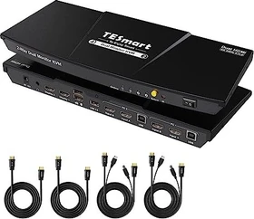 TESmart 2 Port HDMI Dual Monitor KVM Switch, 2-fach KVM-Switch (HKS0402A1U-EUBK)