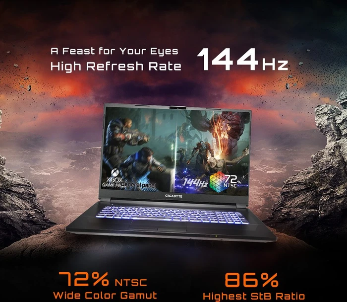 GIGABYTE A7, Ryzen 9 5900HX, 16GB RAM, 512GB SSD, GeForce RTX 3070, DE