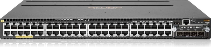 HPE Aruba 3810M 48G Rackmount Gigabit Managed Stacking Switch, 48x RJ-45, 4x SFP+, 1x Erweiterungsslot, PoE+, Bundle (1x)