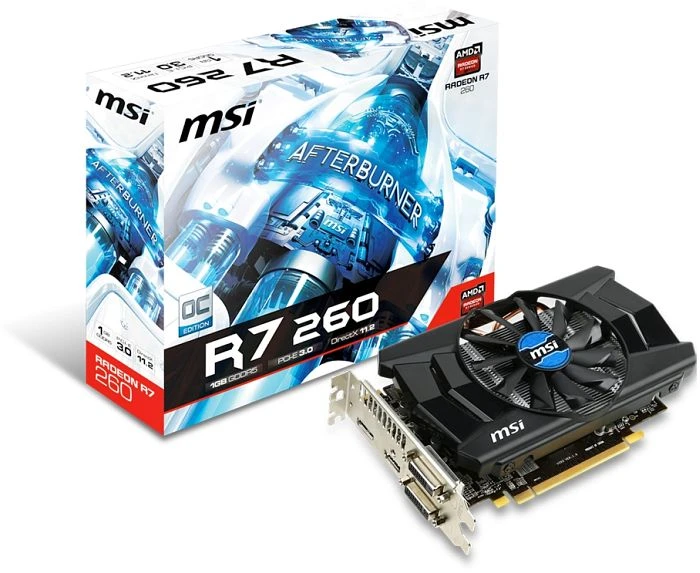 MSI Radeon R7 260, R7 260 1GD5 OC, 1GB GDDR5, 2x DVI, HDMI, DP