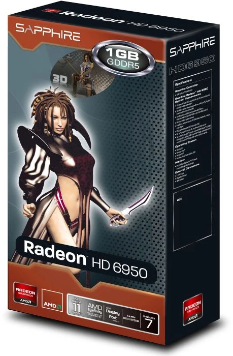 Sapphire Radeon HD 6950 Dual Fan, 1GB GDDR5, 2x DVI, HDMI, DP, lite retail