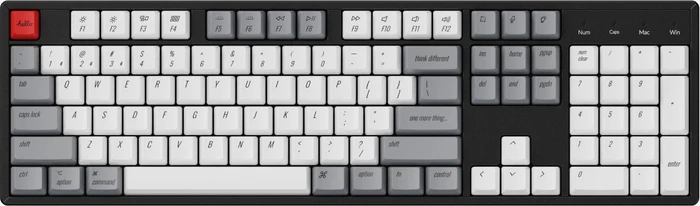 Keychron K10 OEM Dye-Sub Keycap-Set Retro Mac, Kunststoff (PBT), Retro Mac, weiß/rot/grau, 111 Tasten (104+7), ANSI-US