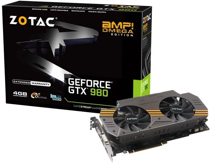 Zotac GeForce GTX 980 AMP! Omega, 4GB GDDR5, DVI, HDMI, 3x DP