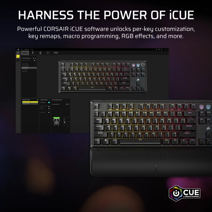 Corsair Gaming K70 PRO TKL Magnetic-Mechanical, PBT, schwarz, Corsair MGX Hyperdrive, USB, US