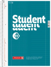 Brunnen Student Duo Collegeblock, A4, Lineatur 27 & Lineatur 28, petrol, 2x, 40 Blatt
