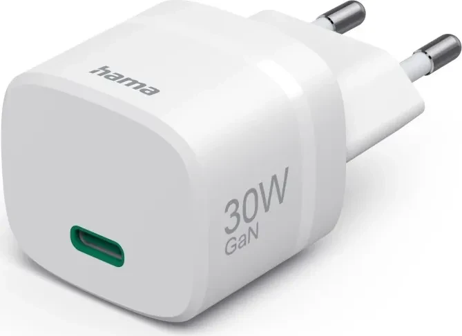 Hama Schnellladegerät GaN USB-C PD 30W weiß