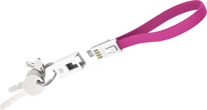 XLayer Key Cable Colour Line USB-A/Micro-USB-B 0.2m pink
