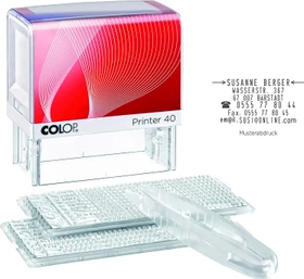 COLOP Printer 40/2 Set Textstempel zum Selbersetzen max. 6 Zeilen, 59x23mm, rot