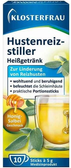 Klosterfrau Hustenreiz-Stiller Heißgetränk Pulver Sticks, 10 Stück