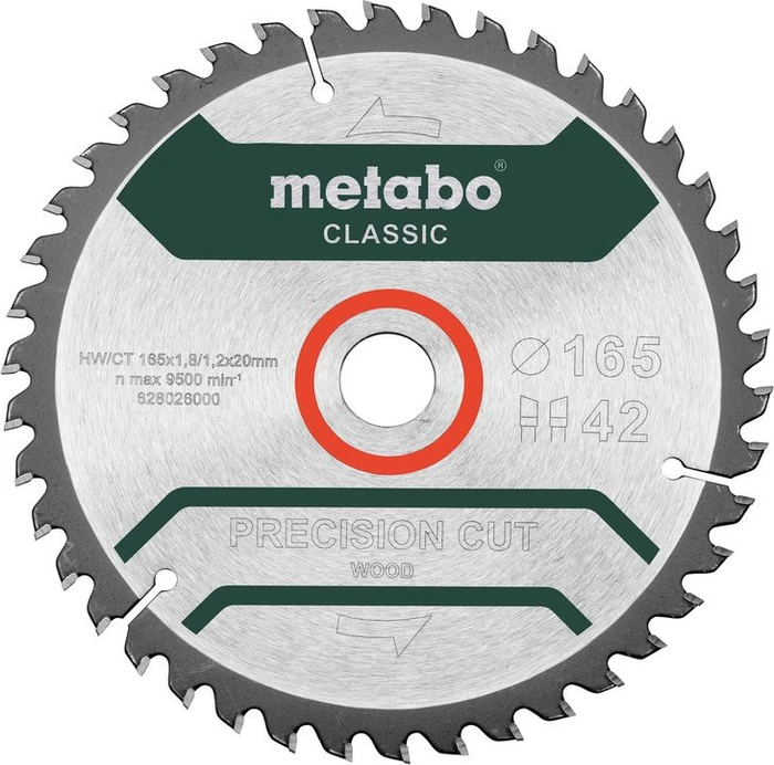Metabo Precision Cut Wood Classic Kreissägeblatt 42Z, 165x1.8x20mm, 1 Stück
