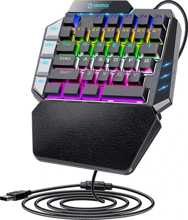 Hiwings HI300 RGB One Handed Mechanical Gaming Keyboard, schwarz, Gaote Outemu BLUE, USB-A