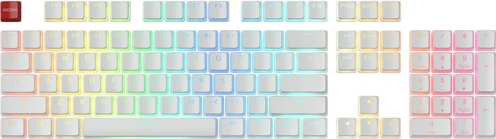 Glorious Aura Keycap Set, Kunststoff (PBT) Double-Shot, weiß, 105 Tasten (104+1), ANSI-US
