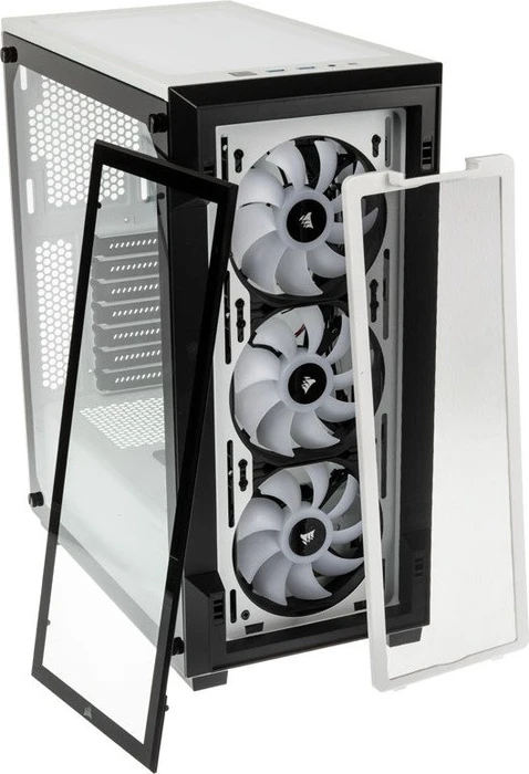Corsair iCue 220T RGB, weiß, Glasfenster