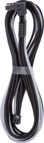 CableMod C-Series Pro ModMesh, 12V-2x6 Kabel, StealthSense, Corsair Type 5, 16-Pin PCIe Stecker auf 16-Pin PCIe 5.1 12V-2x6 Stecker, Adapterkabel, 90°, schwarz/weiß, 65cm