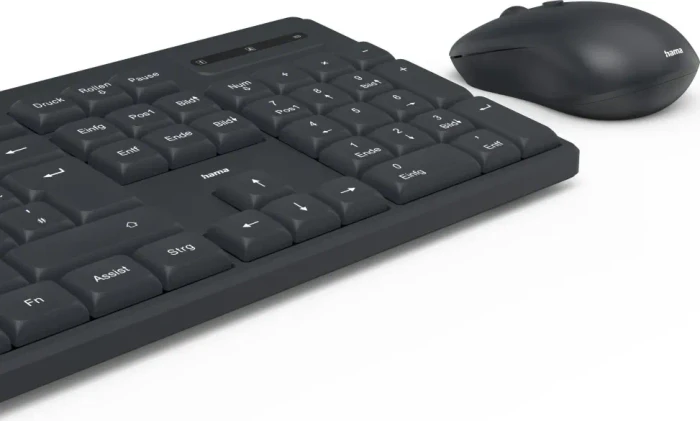 Hama WKM-200 Funktastatur mit Maus, schwarz, USB, DE