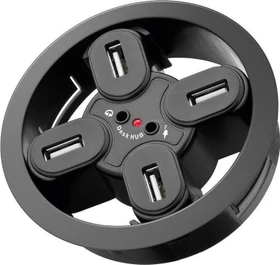 Wentronic Goobay Audio Einbau USB-Hub, 4x USB-A 2.0, USB-A 2.0 [Stecker] (93896)